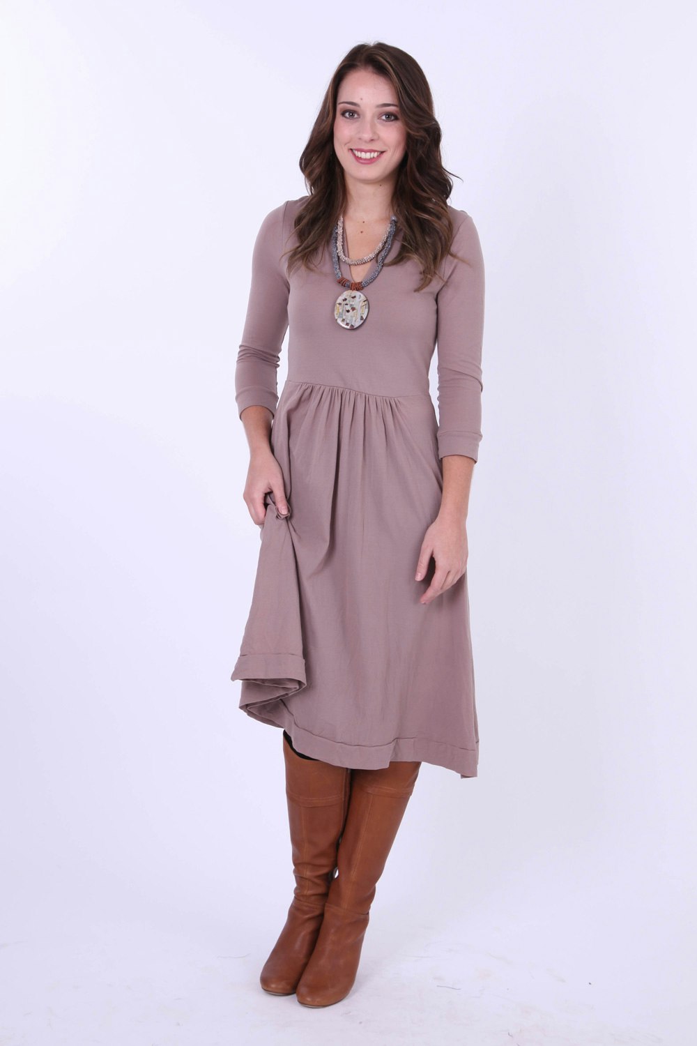 Metalicus clothing Natalie 3/4 Slv Dress - Womens Calf Length Dresses ...