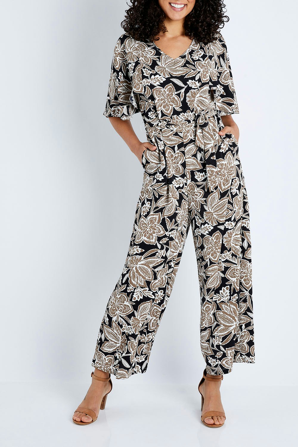 bird by design The Printed Butterfly Sleeve Jumpsuit - Womens Jumpsuits ...